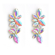 colorful Marquise Rhinestone Floral Leaf Earrings