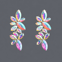 colorful Marquise Rhinestone Floral Leaf Earrings