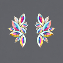 colorful Marquise Rhinestone Floral Leaf Earrings