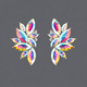 colorful Marquise Rhinestone Floral Leaf Earrings