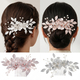 vintage Pearl Rhinestone Hair Comb With 3D Alloy Flower