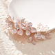 vintage Pearl Rhinestone Hair Comb With 3D Alloy Flower