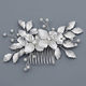 vintage Pearl Rhinestone Hair Comb With 3D Alloy Flower