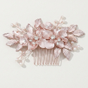 vintage Pearl Rhinestone Hair Comb With 3D Alloy Flower