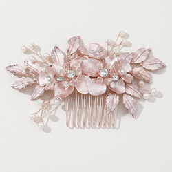 Rose Gold Pearl Hair Comb Hs-J6241rg
