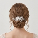 sweet and versatile bridal hair comb handmade Seed Bead Ceramic Flower Hair Comb Bridal Wedding Updo Headpiece