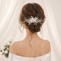 sweet and versatile bridal hair comb handmade Seed Bead Ceramic Flower Hair Comb Bridal Wedding Updo Headpiece