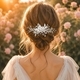 sweet and versatile bridal hair comb handmade Seed Bead Ceramic Flower Hair Comb Bridal Wedding Updo Headpiece