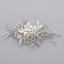 sweet and versatile bridal hair comb handmade Seed Bead Ceramic Flower Hair Comb Bridal Wedding Updo Headpiece