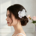 chinese Style Gold Silk Flower Hair Comb Hanfu Bride Headpiece