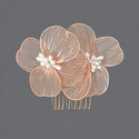 chinese Style Gold Silk Flower Hair Comb Hanfu Bride Headpiece