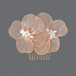 Gold Wire Flower Versatile Hair Comb Hs-J6708g