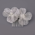 chinese Style Gold Silk Flower Hair Comb Hanfu Bride Headpiece