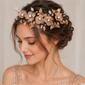 light luxury forest-style versatile headband vintage Gold Thread Butterfly Rhinestone Bridal Headband