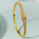 minimalist Gold Zircon Bracelet With Diamond Clasp