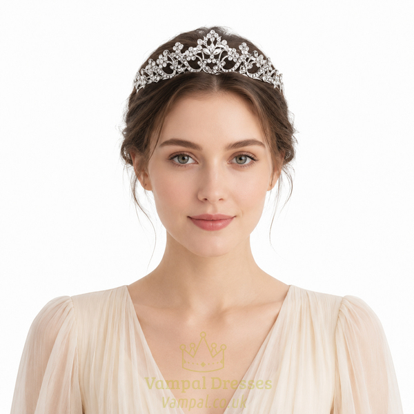 minimalist Rhinestone Crown Hair Accessory