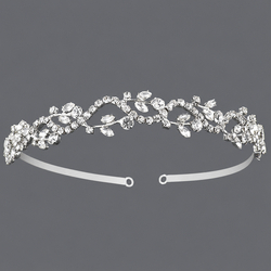 Silver Vine Rhinestone Crown Ts-J295