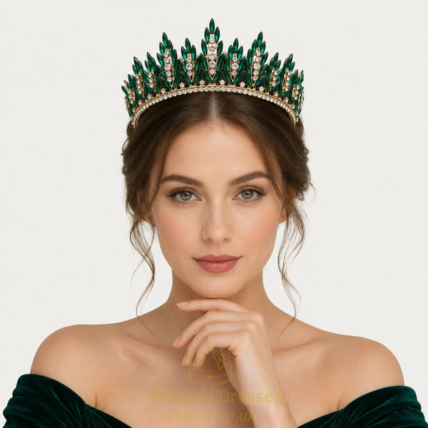vintage Light Luxury Rhinestone Alloy Crown Tiara