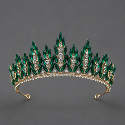 Green Rhinestone Wheat Ear Crown Ts-J3247ggreen
