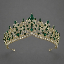 Green Rhinestone Light Luxury Vine Crown Ts-J3248ggreen