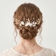 handmade Clay White Flower Pearl Hair Comb For Women