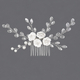 handmade Clay White Flower Pearl Hair Comb For Women