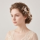 gold flower beaded duckbill clip handmade Pearl Gold Flower Duckbill Clip Bridal Hair Accessory