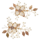 gold flower beaded duckbill clip handmade Pearl Gold Flower Duckbill Clip Bridal Hair Accessory