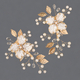 gold flower beaded duckbill clip handmade Pearl Gold Flower Duckbill Clip Bridal Hair Accessory