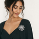 fashionable versatile light luxury brooch rhinestone Flower Brooch For Suit Jacket And Dress