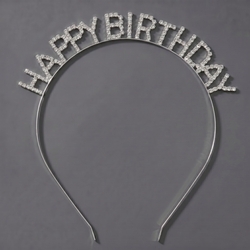 Silver Happy Birthday Headband Ts-J2221