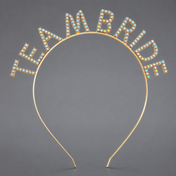 Gold Colorful Rhinestone Teambride Headband Ts-J3272gab
