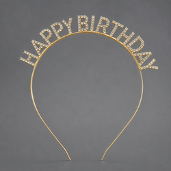 Gold Happy Birthday Headband Ts-J3273g
