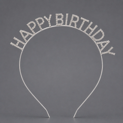 Silver Happy Birthday Headband Ts-J3273s
