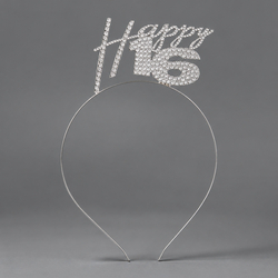 Silver 16Th Birthday Rhinestone Headband Ts-J3306s