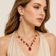 light Luxury Rhinestone Floral Necklace Earrings 3-Piece Set