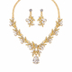light Luxury Rhinestone Floral Necklace Earrings 3-Piece Set