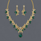 light Luxury Rhinestone Floral Necklace Earrings 3-Piece Set
