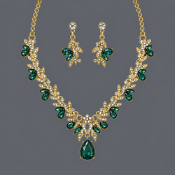 Gold Versatile Green Rhinestone Jewelry Set Ns-J6597ghg