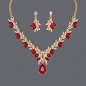light Luxury Rhinestone Floral Necklace Earrings 3-Piece Set