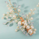 handmade Jelly Rhinestone Pearl Bridal Hair Clip Set
