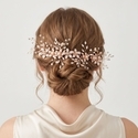 forest-style floral hair comb headband HS-J7218G handmade Rose Gold Flower And Leaf Hair Comb Headband