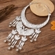 silver ethnic Peacock Wind Chime Halter Necklace
