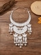 silver ethnic Peacock Wind Chime Halter Necklace