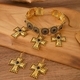 retro Cross Necklace And Earring Set For Women