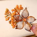 gold four-piece set gold Filigree Flower Hair Clip Set Wedding Bridal Accessory