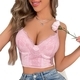 pink pink Lace V-Neck Camisole Tank Top Waist-Cinching Slimming Vest