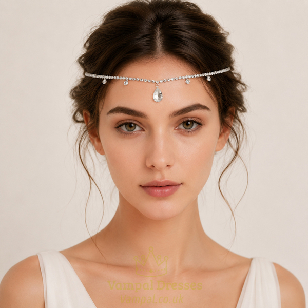 retro Multi-Layer Rhinestone Forehead Drop Headpiece
