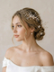 gold Vintage Flower Hair Comb Hairpin Set vintage Rhinestone Pearl Bridal Hair Comb And U-Shaped Pin Set
