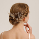 gold Vintage Flower Hair Comb Hairpin Set vintage Rhinestone Pearl Bridal Hair Comb And U-Shaped Pin Set